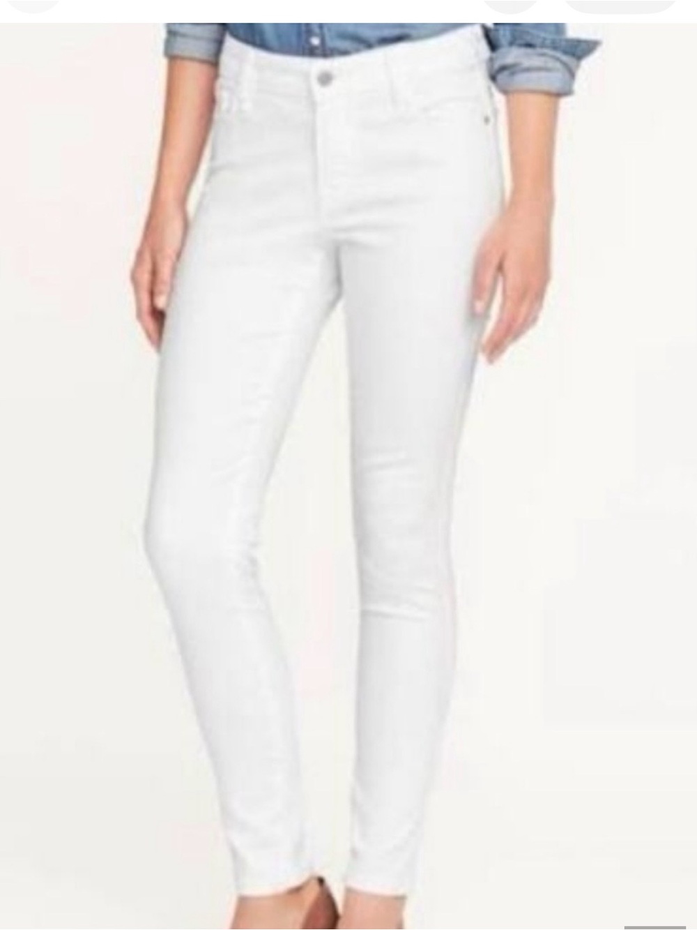 Women’s White Mid-Rise Skinny Jeans-Old Navy